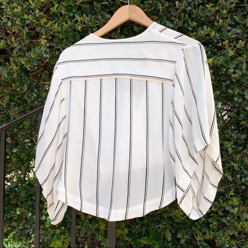 Free People Sleepy Time striped kimono crop top